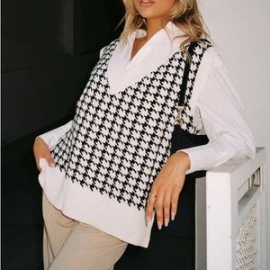 Houndstooth sweater vest